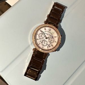 Michael Kors Women's Chronograph Ritz Stainless Steel Bracelet Watch 37mm